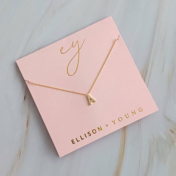 UNDERSTATED BEAUTY INITIAL NECKLACE IN GOLD-NECKLACE-MODE-Couture-Boutique-Womens-Clothing