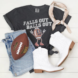 FALLS OUT BALLS OUT GRAPHIC TEE IN MINERAL WASH BLACK-GRAPHIC TEE-MODE-Couture-Boutique-Womens-Clothing