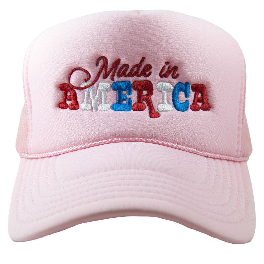 Made in America Foam Trucker Hat: Colbalt Blue-MODE-Couture-Boutique-Womens-Clothing