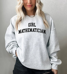 GIRL MATHEMATICIAN GRAPHIC SWEATSHIRT IN ASH GRAY-Graphic Sweatshirt-MODE-Couture-Boutique-Womens-Clothing