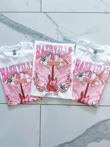 NASHVILLE GUITAR GRAPHIC TEE IN WHITE-MODE-Couture-Boutique-Womens-Clothing