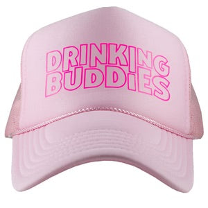 DRINKING BUDDIES TRUCKER HAT IN PINK-MODE-Couture-Boutique-Womens-Clothing