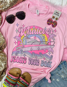 WHATEVER FLOATS YOUR BOAT GRAPHIC TEE IN BABY PINK-MODE-Couture-Boutique-Womens-Clothing