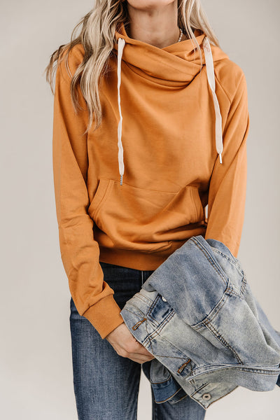 AMPERSAND AVE ELEVATED CROSSOVER SWEATSHIRT IN MARIGOLD-MODE-Couture-Boutique-Womens-Clothing