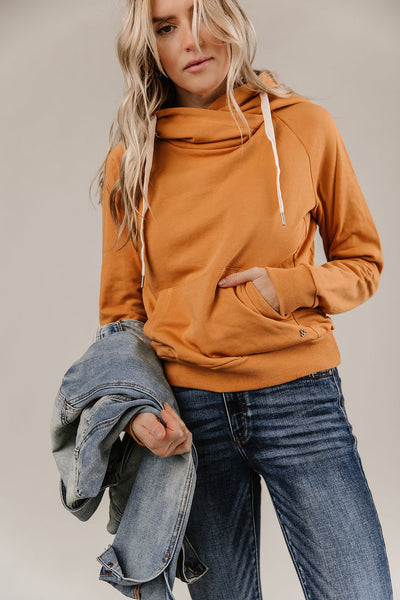 AMPERSAND AVE ELEVATED CROSSOVER SWEATSHIRT IN MARIGOLD-MODE-Couture-Boutique-Womens-Clothing