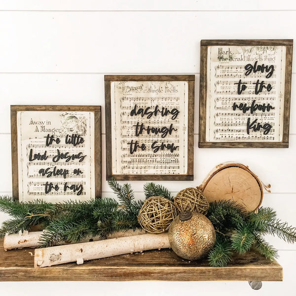 Christmas Carol Vintage Signs: O Come All Ye Faithful-MODE-Couture-Boutique-Womens-Clothing