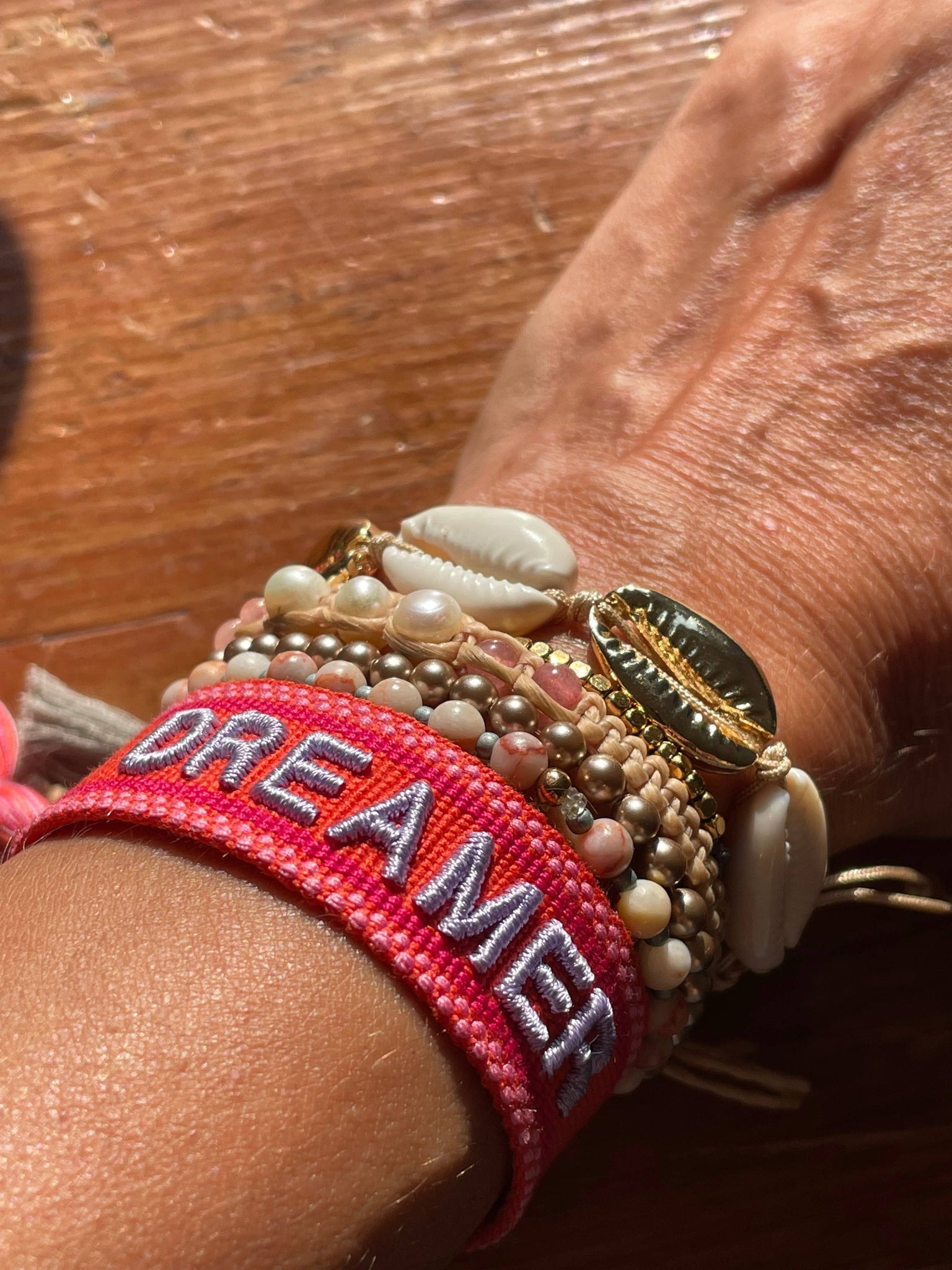 DREAMER STATEMENT BRACELET IN RED ORANGE-BRACELET-MODE-Couture-Boutique-Womens-Clothing
