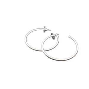 Matte Silver Skinny Hoop-MODE-Couture-Boutique-Womens-Clothing