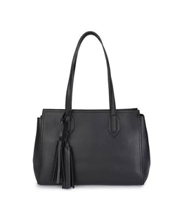 KATIE Q VEGAN LEATHER TOTE IN BLACK-Purses-MODE-Couture-Boutique-Womens-Clothing