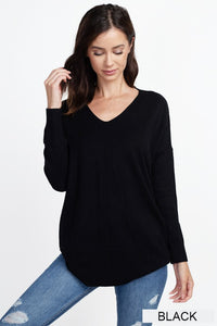 BROOKLYNN FRONT SEAM SWEATER IN BLACK-Sweaters-MODE-Couture-Boutique-Womens-Clothing