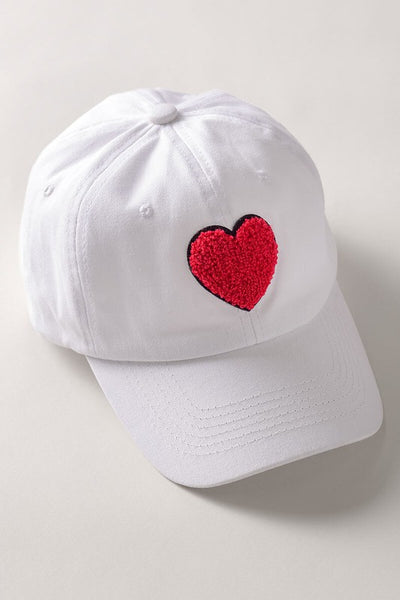 LOVE IS LOVE HEART BASEBALL CAP IN WHITE-hat-MODE-Couture-Boutique-Womens-Clothing