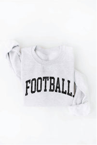 FOOTBALL GRAPHIC SWEATSHIRT IN HEATHER WHITE-Graphic Sweatshirt-MODE-Couture-Boutique-Womens-Clothing