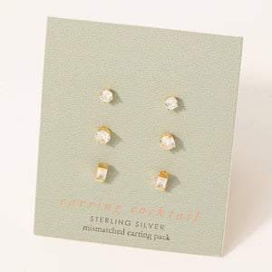 Sterling Silver Stud Earrings Set-MODE-Couture-Boutique-Womens-Clothing