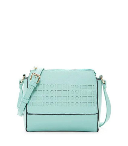 ISSY LASER CUT CROSSBODY IN AQUA-Purses-MODE-Couture-Boutique-Womens-Clothing