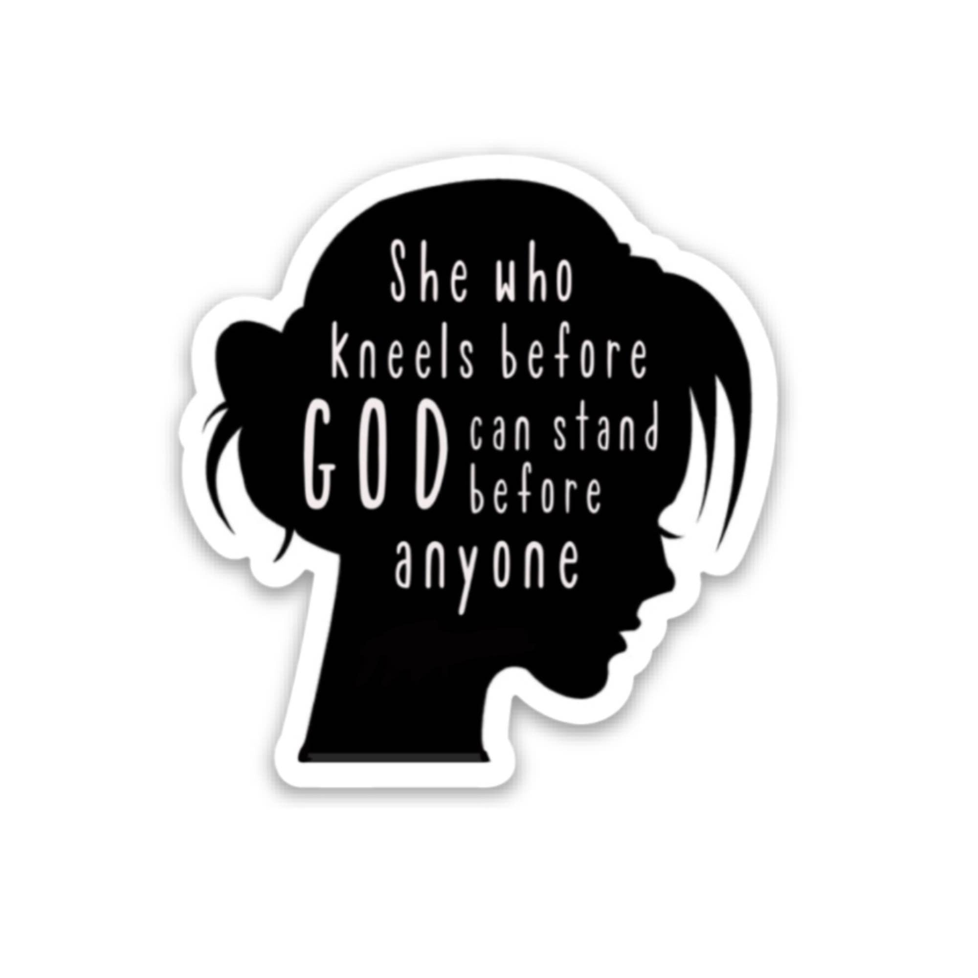 She Who Kneels Before God Sticker: Large-MODE-Couture-Boutique-Womens-Clothing