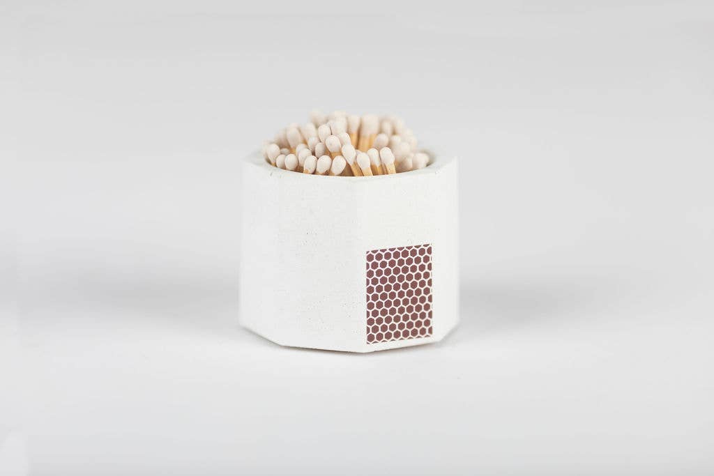 White Match Holder w/ Striker and White Matches-MODE-Couture-Boutique-Womens-Clothing