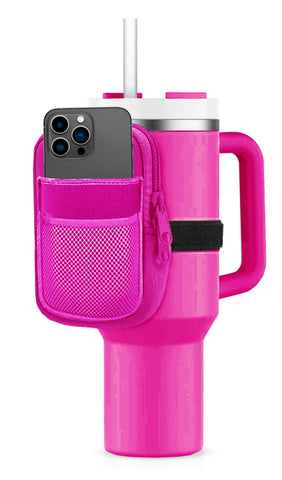 TUMBLER ZIPPER POUCH IN HOT PINK-MODE-Couture-Boutique-Womens-Clothing