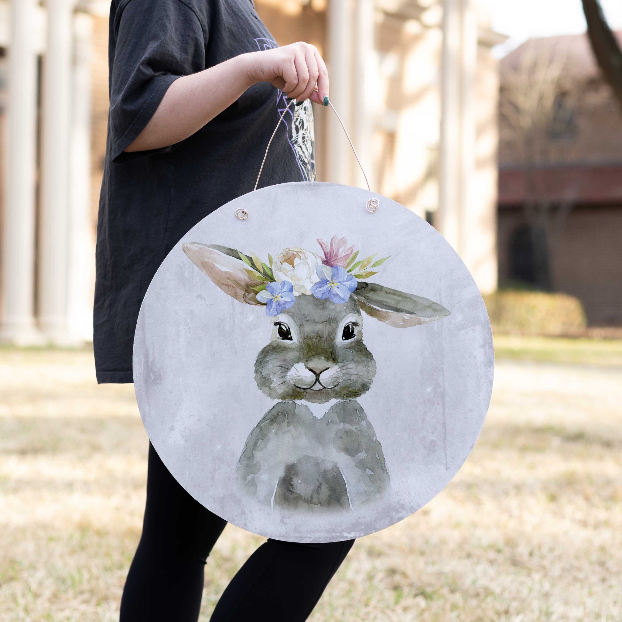 20" FLOWER CROWN BUNNY SPRING DOOR HANGER-MODE-Couture-Boutique-Womens-Clothing