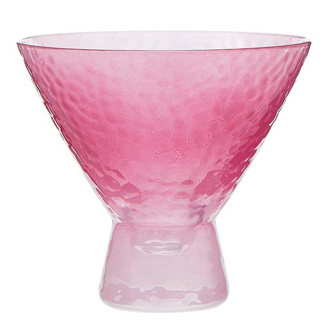 HAMMERED MARTINI 12OZ GLASS IN PINK-MODE-Couture-Boutique-Womens-Clothing