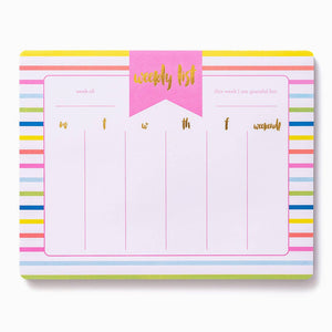 STRIPED WEEKLY LIST PLANNER PAD-Planner-MODE-Couture-Boutique-Womens-Clothing