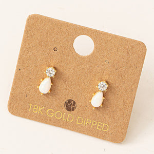 Mini Opal Teardrop Stud Earrings-MODE-Couture-Boutique-Womens-Clothing