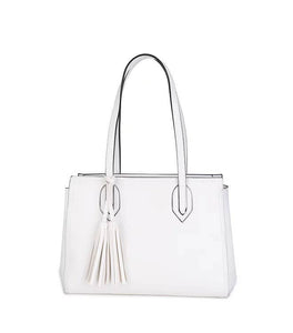 KATIE Q VEGAN LEATHER TOTE IN WHITE-Purses-MODE-Couture-Boutique-Womens-Clothing