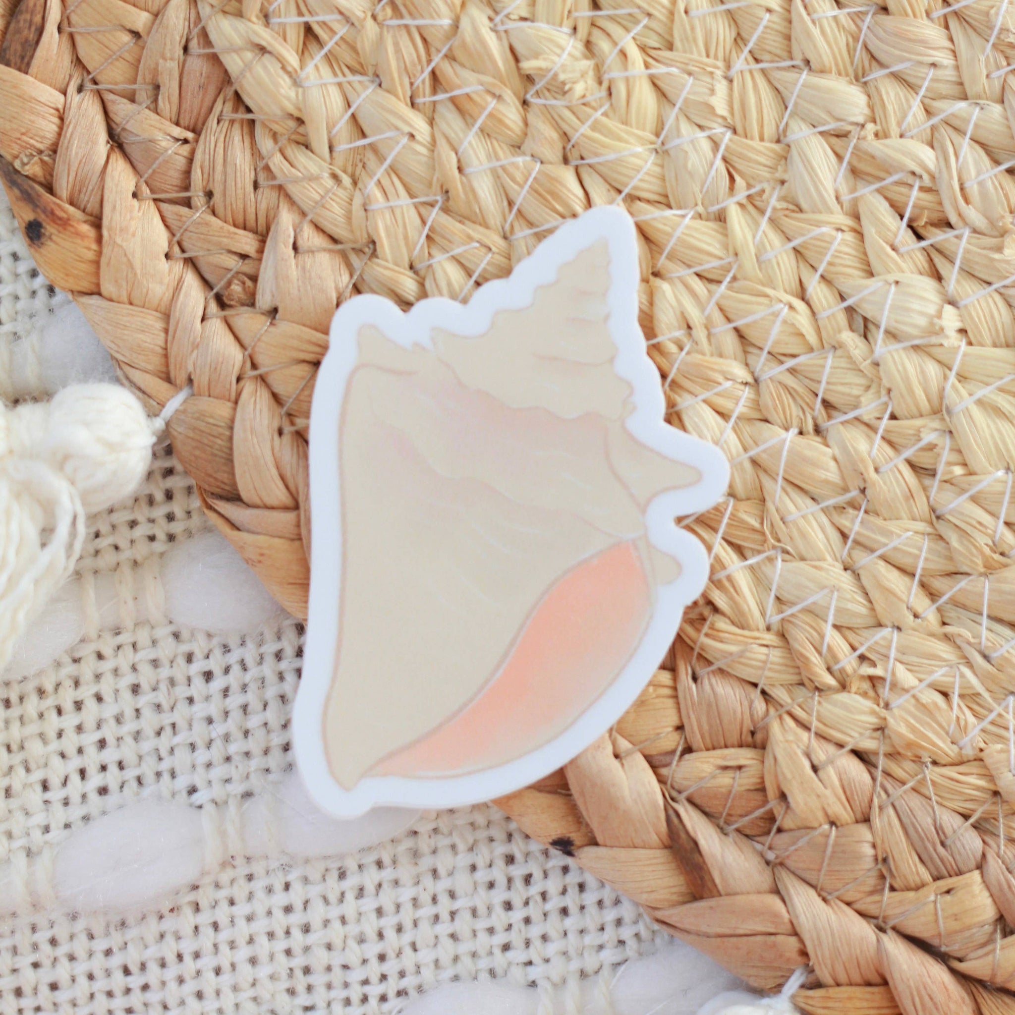 Conch Shell Sticker 2x1.75in-Sticker/Decal-MODE-Couture-Boutique-Womens-Clothing