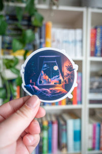 Purple and Orange Neon City Vinyl Sticker-MODE-Couture-Boutique-Womens-Clothing