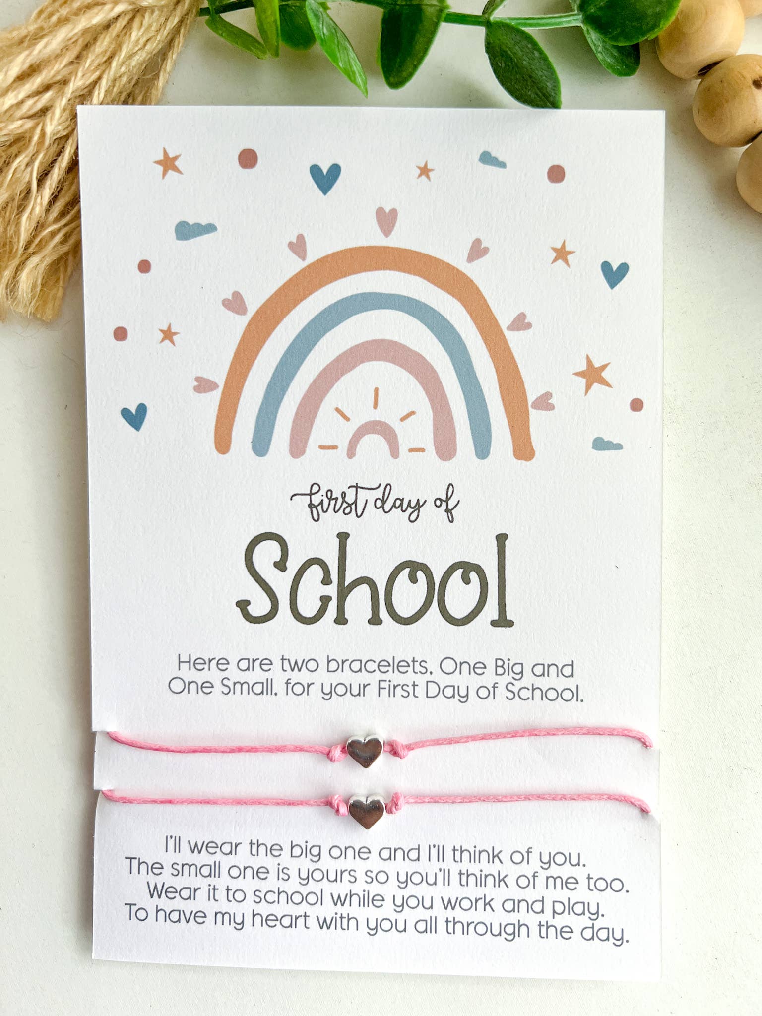 BOHO RAINBOW BACK TO SCHOOL WISH BRACELET IN PINK-MODE-Couture-Boutique-Womens-Clothing