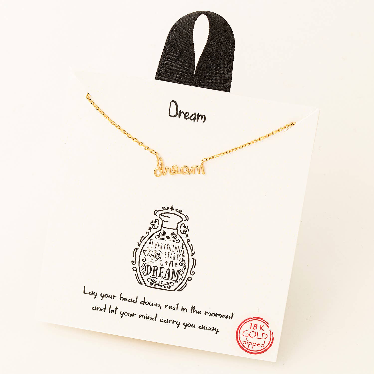 Handwritten Dream Charm Necklace-MODE-Couture-Boutique-Womens-Clothing