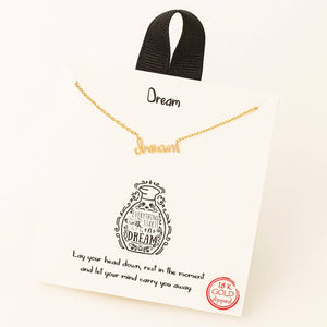 Handwritten Dream Charm Necklace-MODE-Couture-Boutique-Womens-Clothing