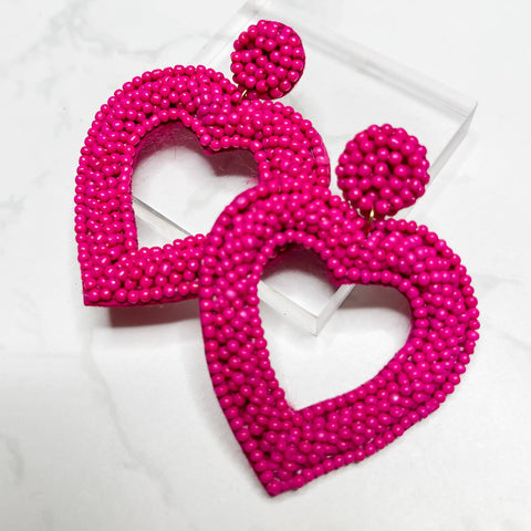 Pink Open Heart Drops-MODE-Couture-Boutique-Womens-Clothing