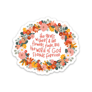 Christian stickers | Faith sticker | Isaiah 40:8 decal-MODE-Couture-Boutique-Womens-Clothing