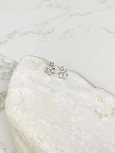 CUBIC ZIRCONIA SOLITAIRE STUD EARRINGS-MODE-Couture-Boutique-Womens-Clothing
