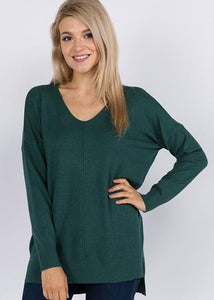 BROOKLYNN FRONT SEAM SOFTEST SWEATER IN PINE-Sweaters-MODE-Couture-Boutique-Womens-Clothing