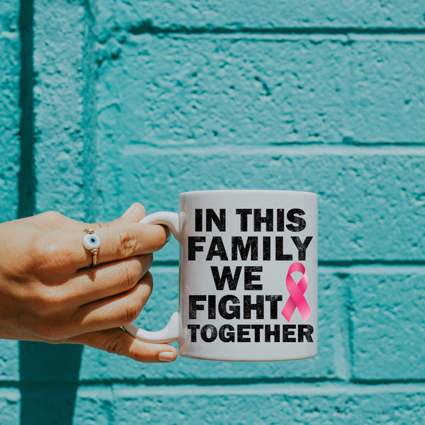 WE FIGHT TOGETHER BREAST CANCER AWARENESS MUG-Mugs-MODE-Couture-Boutique-Womens-Clothing