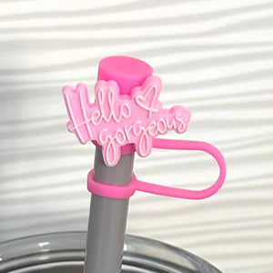 Straw Cover Hello Gorgeous Valentine's Accessory 10mm-MODE-Couture-Boutique-Womens-Clothing
