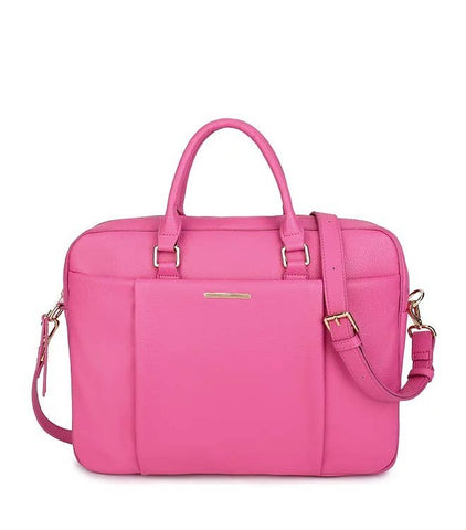 LILAH VEGAN LEATHER LAPTOP SATCHEL IN PINK-BAGS-MODE-Couture-Boutique-Womens-Clothing