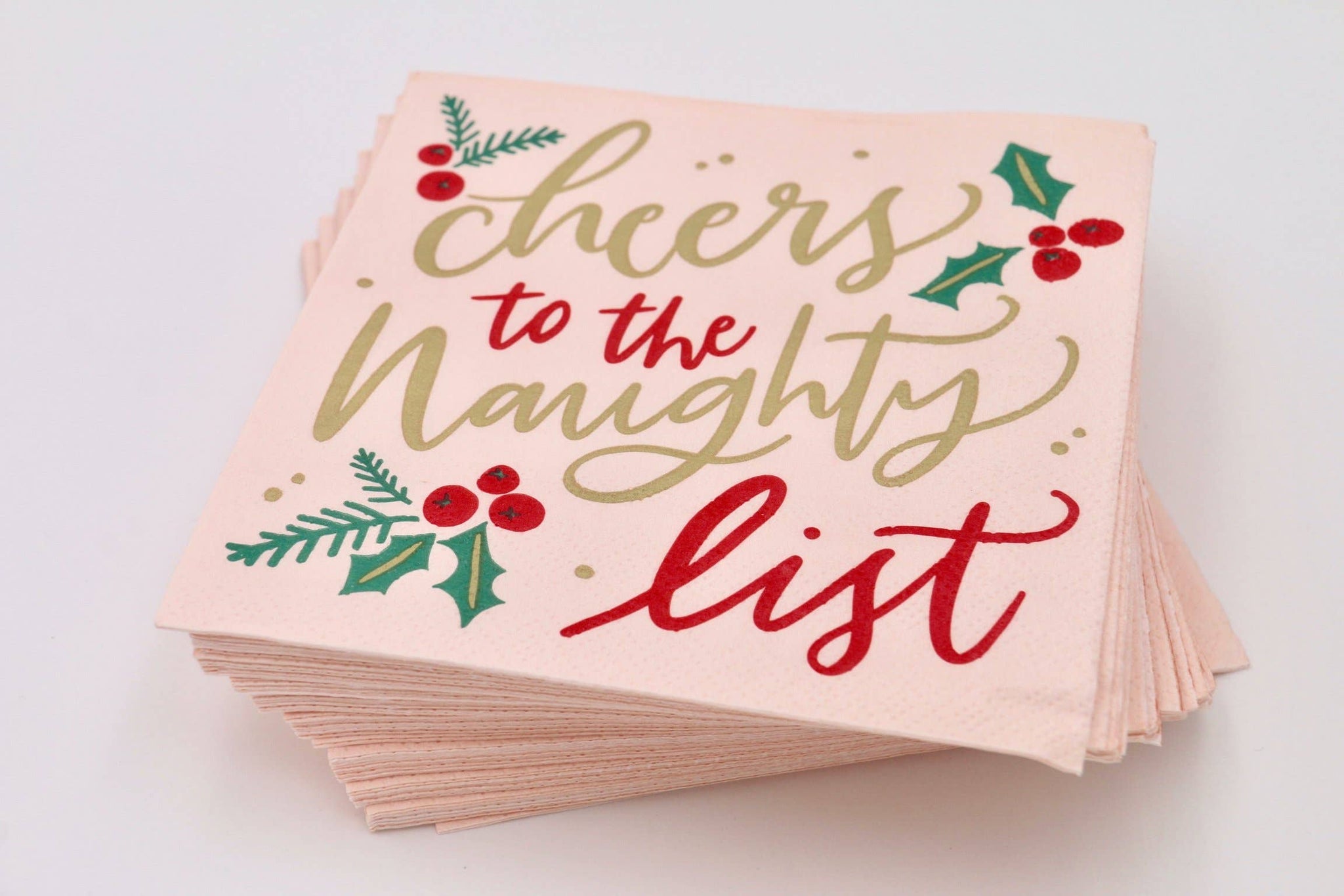 Funny Christmas Napkins | Cheers to the Naughty List - 20ct: Default Title-MODE-Couture-Boutique-Womens-Clothing