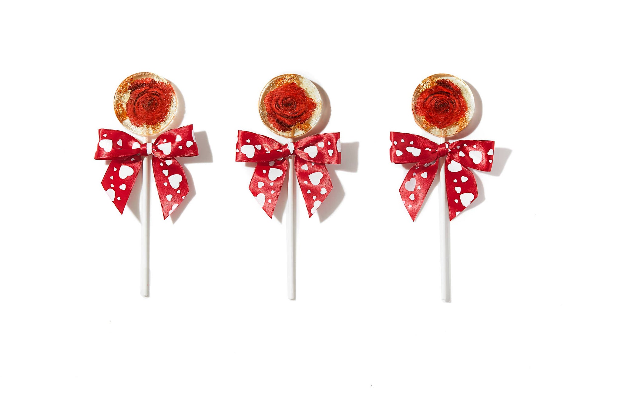 Valentine's Day Rose Lollipops with Edible Gold Flakes-MODE-Couture-Boutique-Womens-Clothing