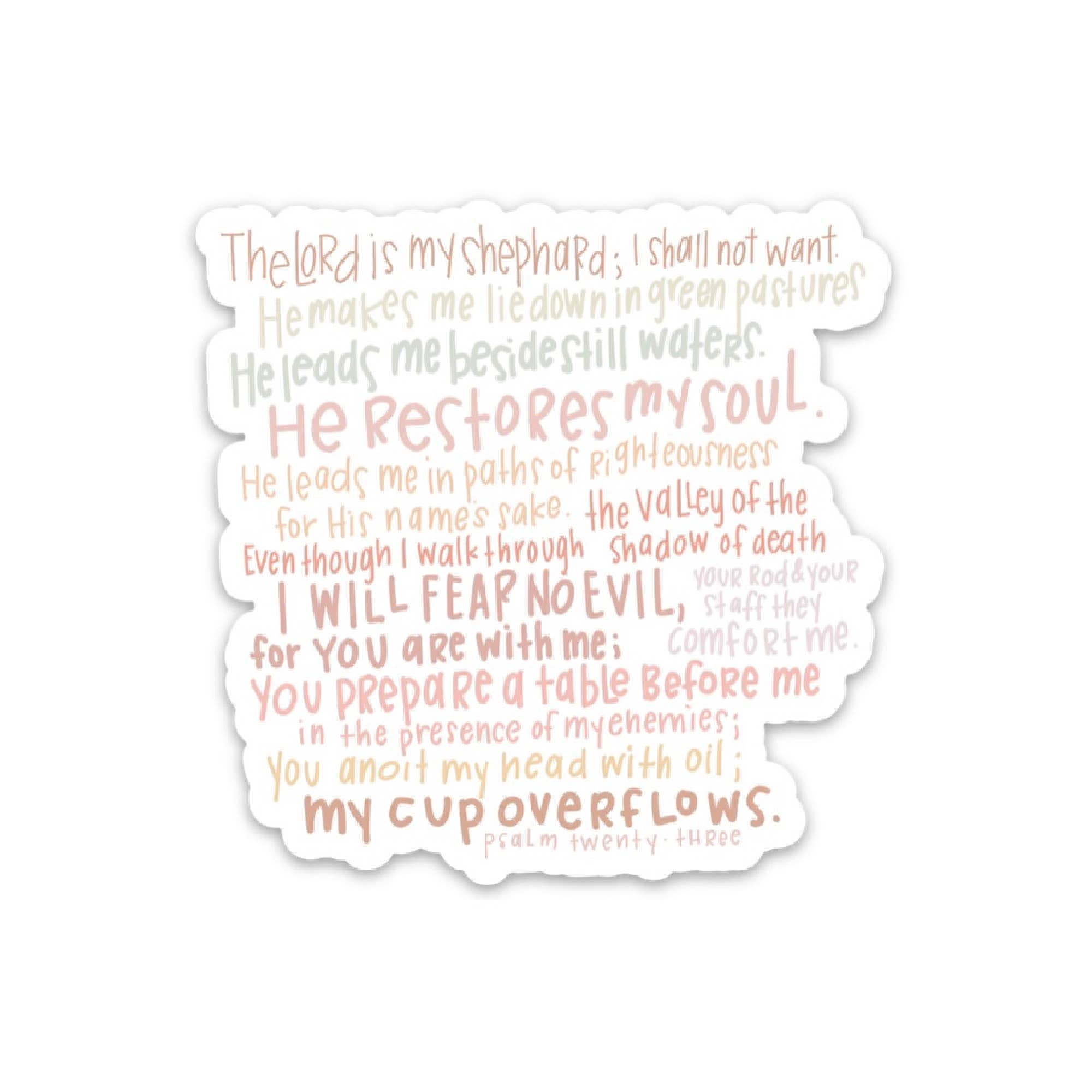 Sticker | Psalm 23 | Religious stickers: Various pastels-MODE-Couture-Boutique-Womens-Clothing
