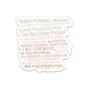 Sticker | Psalm 23 | Religious stickers: Various pastels-MODE-Couture-Boutique-Womens-Clothing
