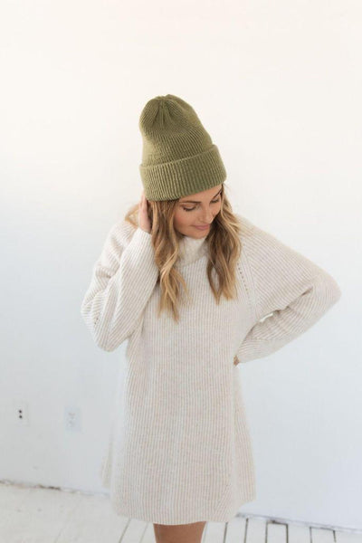KY THICK KNIT BEANIE IN SAGE-hat-MODE-Couture-Boutique-Womens-Clothing