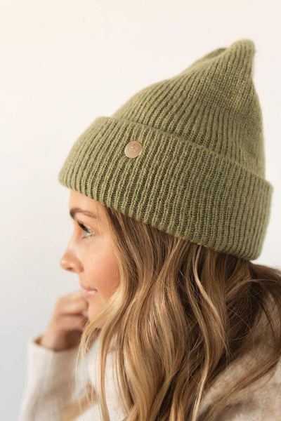 KY THICK KNIT BEANIE IN SAGE-hat-MODE-Couture-Boutique-Womens-Clothing