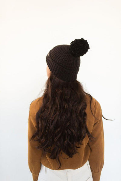 MO POM BEANIE IN BLACK-hat-MODE-Couture-Boutique-Womens-Clothing