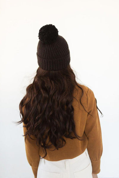 MO POM BEANIE IN BLACK-hat-MODE-Couture-Boutique-Womens-Clothing